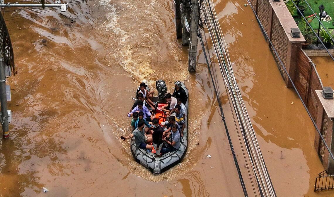 Überflutung nach Monsun