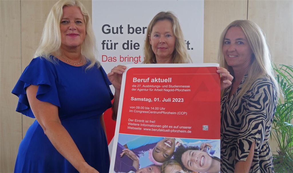 Ulrike Mögle, Martina Lehmann und Iris Dreyer (v.li.) wissen um das Potenzial von „Beruf aktuell“. Es ist die größte Ausbildungs- und Studienmesse in der Region. Foto: Friedrich