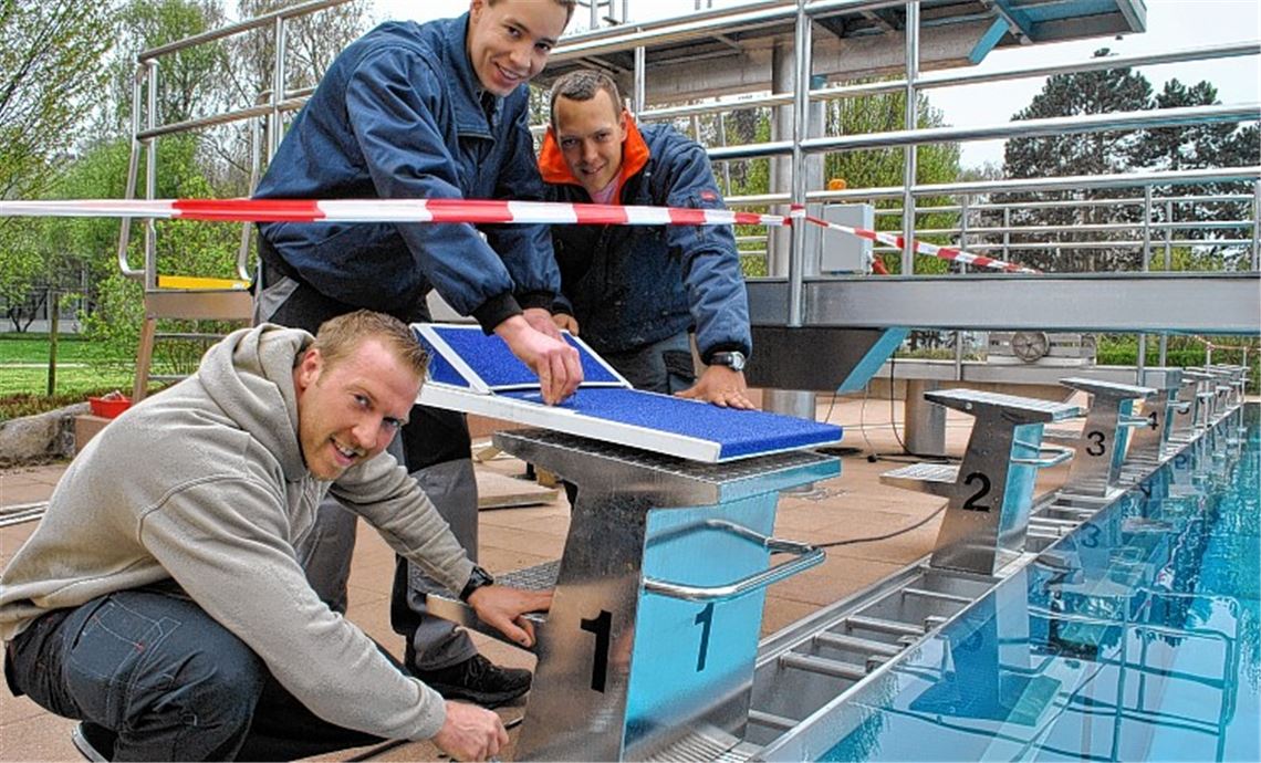 Umgebaute Startblöcke machen es möglich: Start frei für unternationale Wettkämpfe. Foto: Stahlfeld