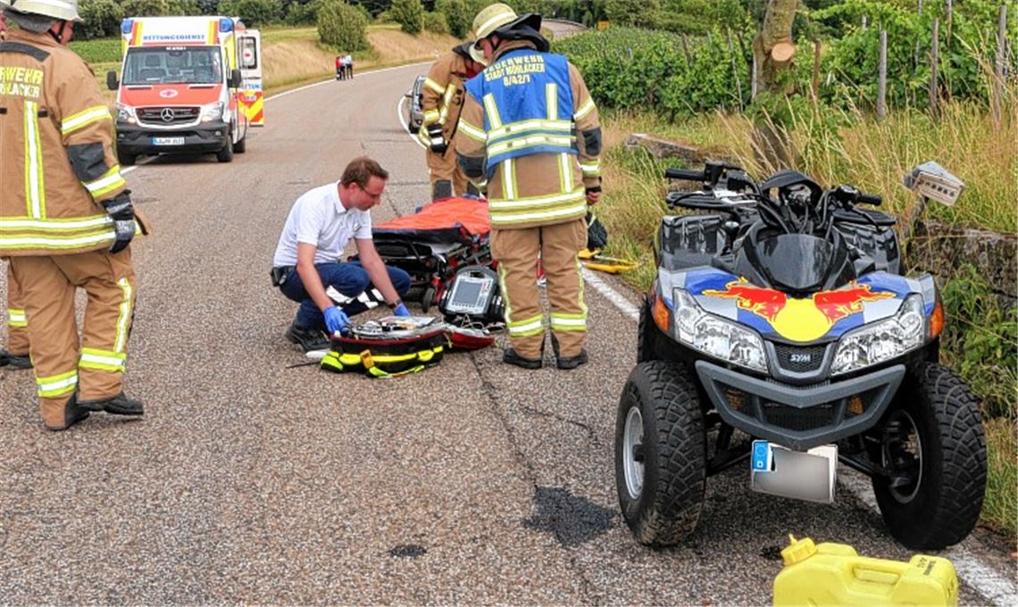 Unfall mit Quad: zwei Schwerverletzte
