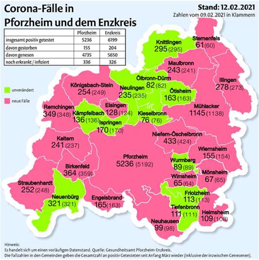 Unsere Grafik zeigt die Entwicklung zwischen dem 9. und 12. Februar. Grafik: MT