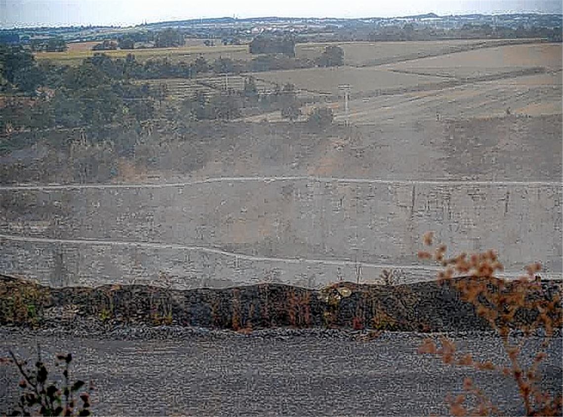 Unterschiedliche Beweisführung: Während der Betreiber auf das Ergebnis von Messungen verweist, unterstreichen die Steinbruch-Kritiker ihre Sichtweise mit dem Foto einer Staubwolke.