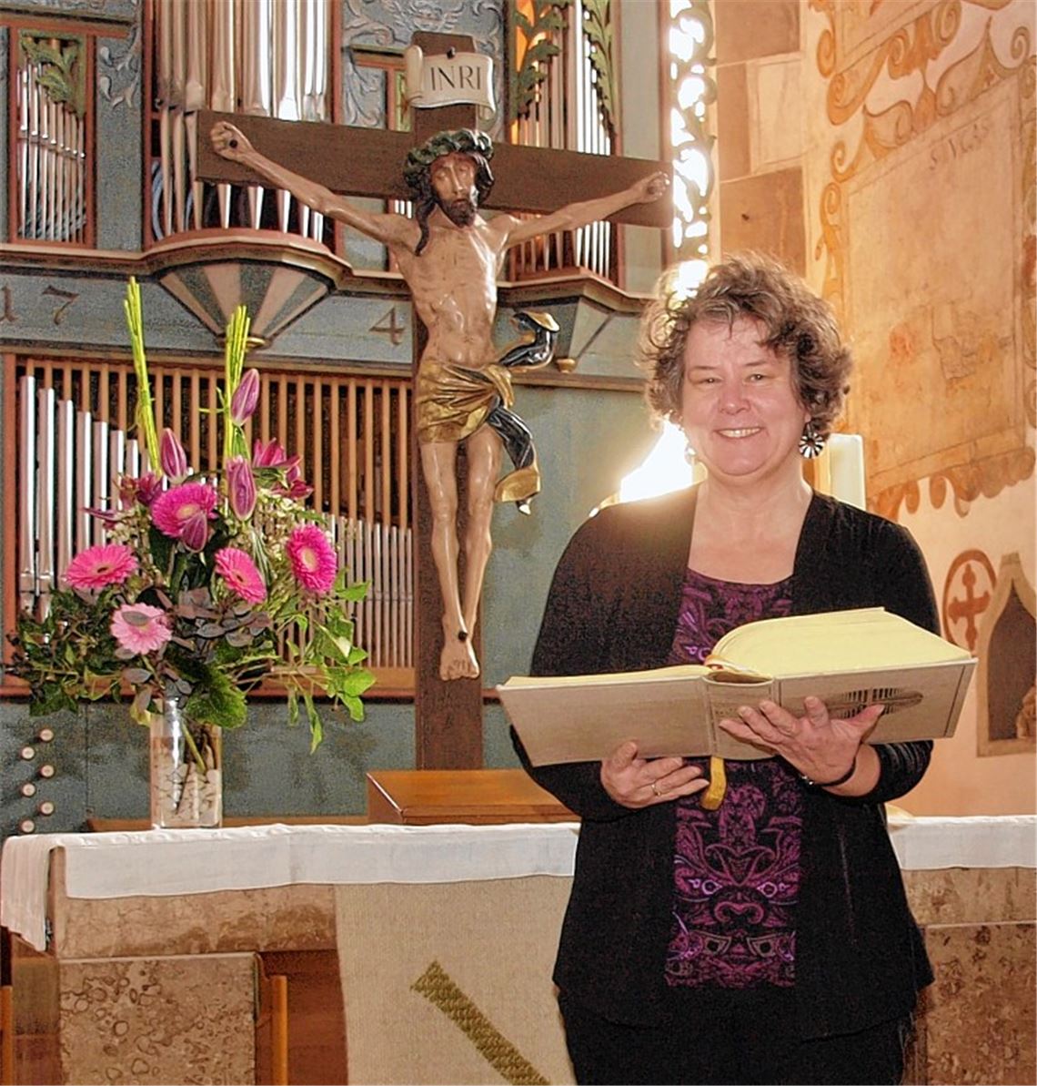 Ute Kalmbach-Geiger an ihrer neuen Wirkungsstätte in Lienzingen.