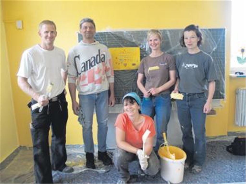 V. li. Daniel Müller, Frank Biehler, Jutta Ommer-Hohl, Monika Becker, vorn Simona Fritz. 
Foto: Filitz