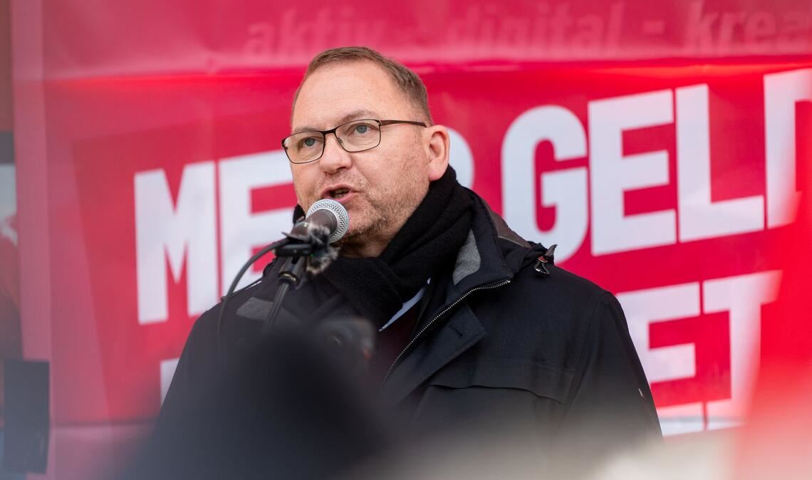 Verdi-Chef Frank Werneke: "Die Mobilisierungsfähigkeit ist gut." (Archivfoto)