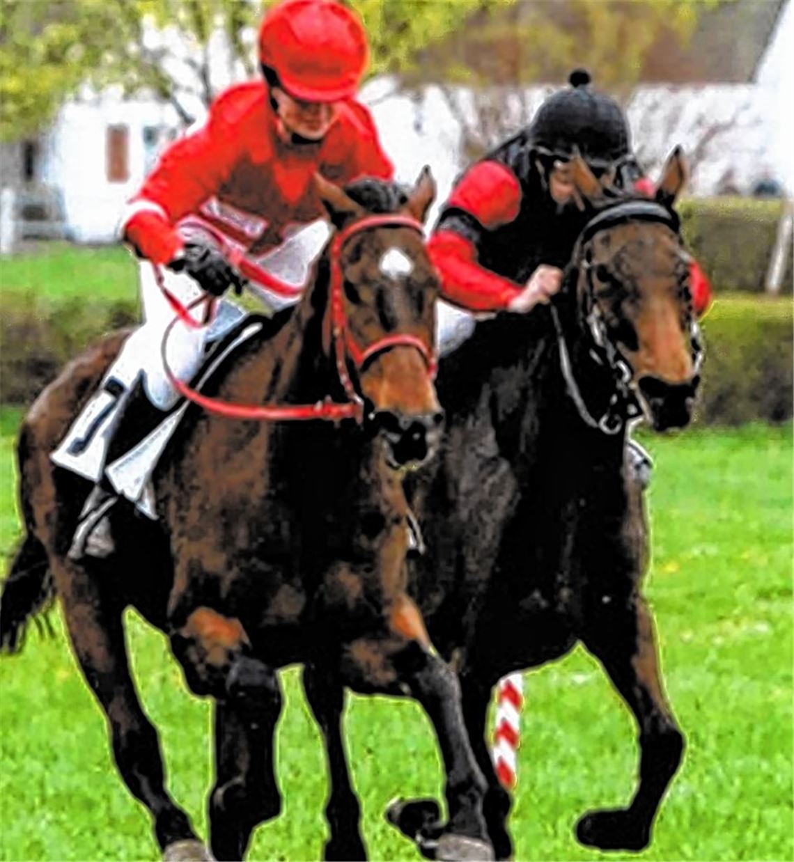 Verena Canbaz (li.) galoppiert als Zweite ins Ziel, Jennifer Wenz wird Vierte. Foto: privat