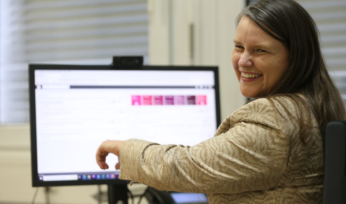 Verlagsleiterin Joy Neugebauer vor Dialog 6.1.