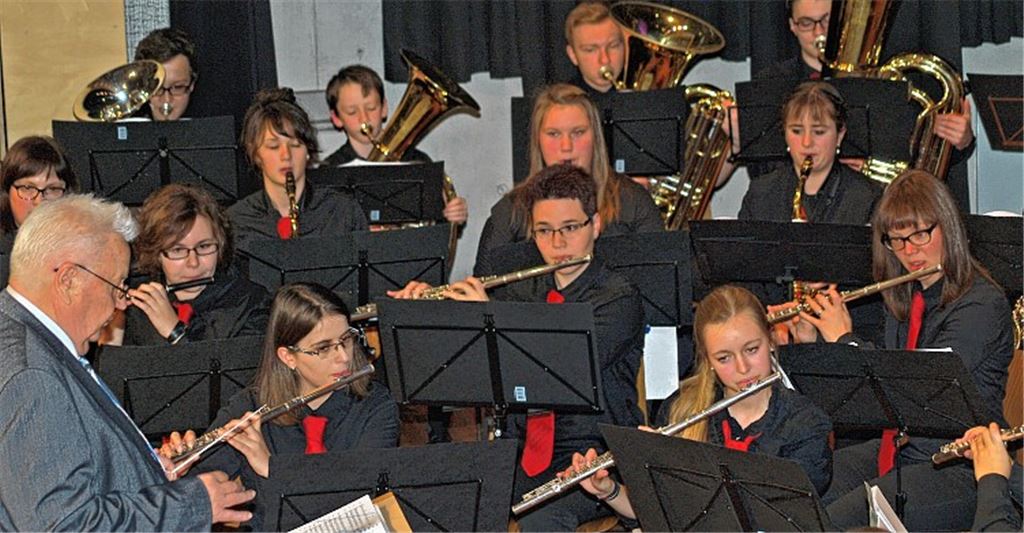 Viele junge Musiker zählen zum Orchester, das unter der Leitung von Bruno Gießer ein vielfältiges und abwechslungsreiches Programm darbietet.