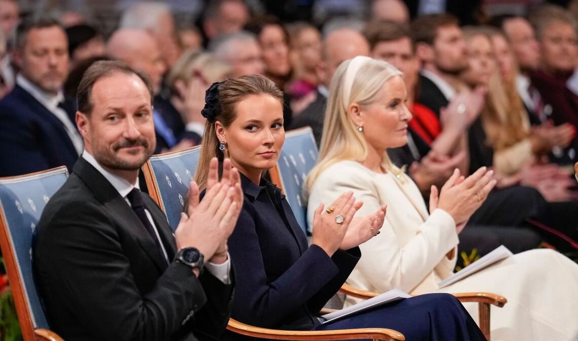 Von links: Kronprinz Haakon, Prinzessin Ingrid Alexandra und Kronprinzessin Mette-Marit (Archivbild).