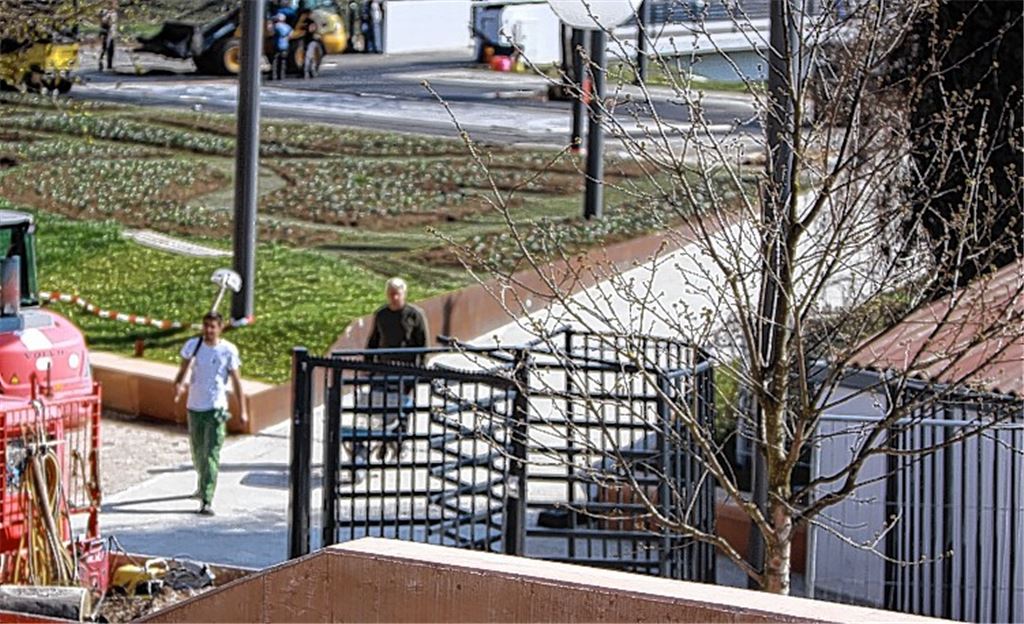 Vor Kurzem hat ein Polizeihubschrauber das Gartenschaugelände überflogen. Die Sichtung der künftigen Eingänge hat dabei eine wichtige Rolle gespielt.