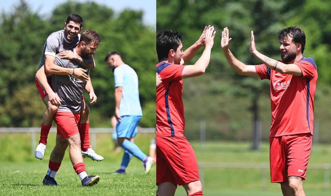 Vor dem Finale um den Aufstiegsplatz stellt sich die Frage, wer sich am Ende freuen darf – der Türkische SV Mühlacker (li.) oder der TSV Ötisheim ? Fotos: Schülller
