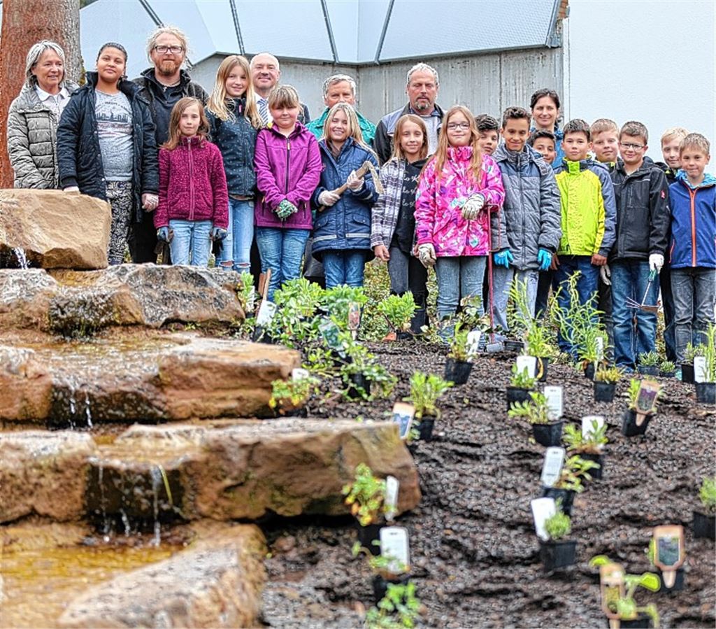 Schüler hübschen Kraichquelle auf