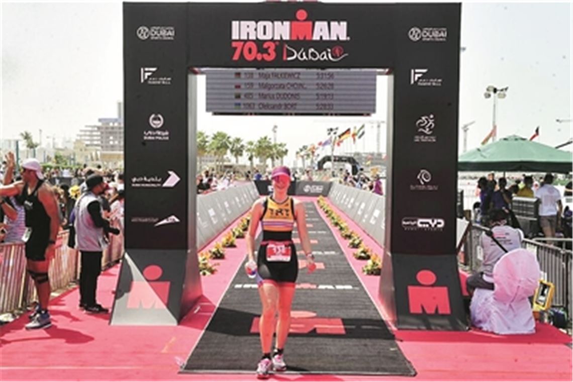 Vor ein paar Jahren wusste Maja Falkiewicz aus Mühlacker noch nicht, was ein Triathlon ist. In diesem Monat war sie beim Ironman 70.3 in Dubai in ihrer Altersklasse erfolgreich. Fotos: privat