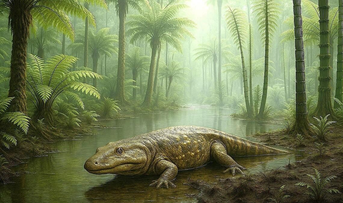 Überreste von uraltem Riesenlurch in Bayern entdeckt Vor mehr als 200 Millionen Jahren gingen in Bayern riesige Lurche wie Cyclotosaurier auf Beutefang.