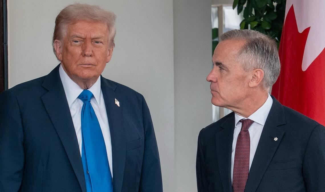 Vor wenigen Wochen empfing US-Präsident Donald Trump (l) den kanadischen Premierminister Mark Carney im Weißen Haus.