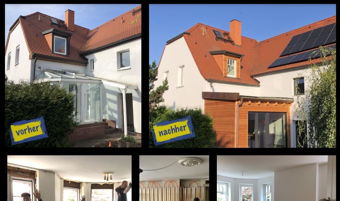 Vorher – nachher: So kann ein Haus nach einer Sanierung im Schnelldurchgang aussehen. Foto/Ausschnitt: keep
