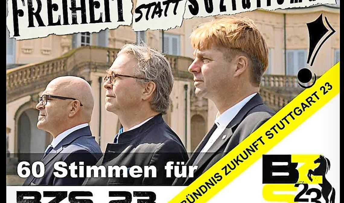 Wahlkampf 2019: Bernd Klingler, Heinrich Fiechtner und Ulrich Marx (von rechts) führten die Liste von BZS23 an.