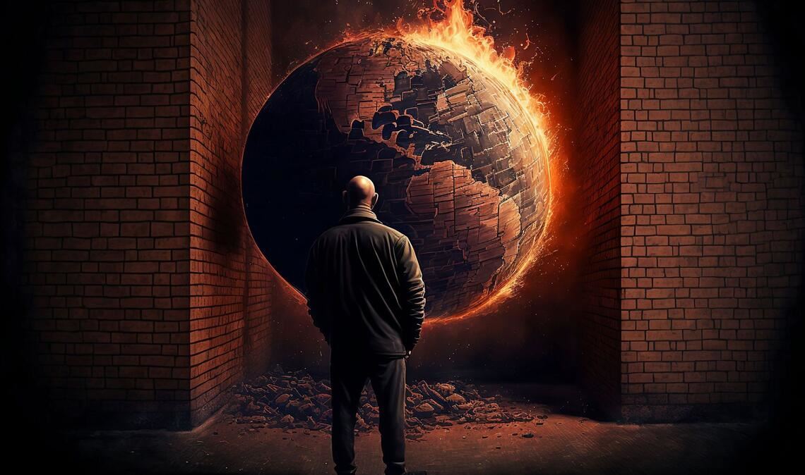 Warum? Der Planet glüht und brennt, doch die Menschheit schaut nur teilnahmslos auf das Geschene, das sie selbst in den Untergang treiben wird.