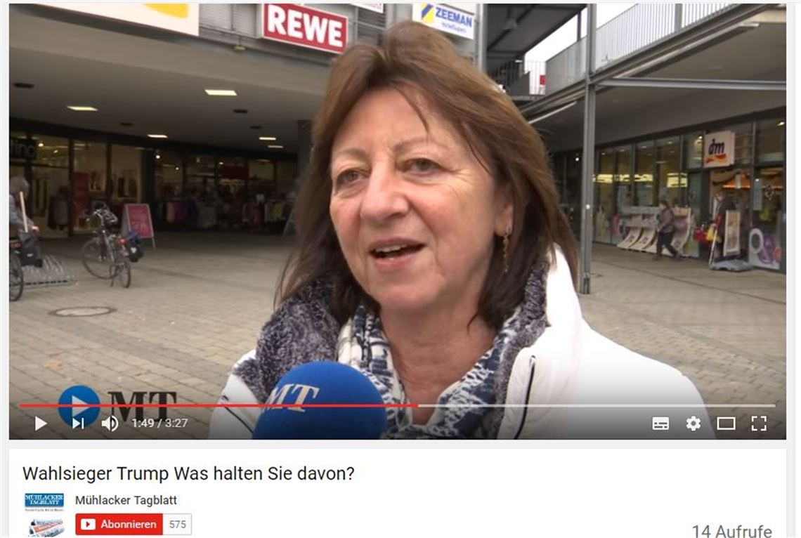 Video: Was halten die Menschen aus Mühlacker vom Ergebnis der US-Wahl? US WAhol