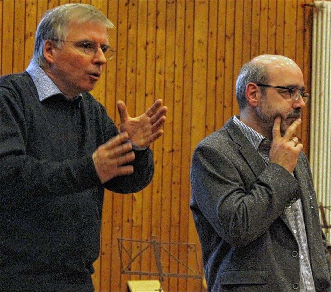 Werben fürs neue Schulmodell: Andreas Petermann (li.) und Joachim Eichhorn.