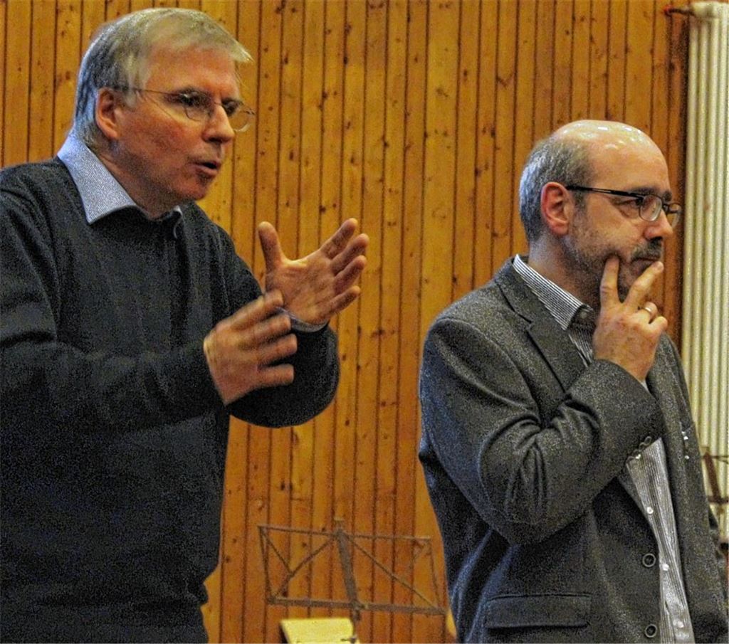 Werben fürs neue Schulmodell: Andreas Petermann (li.) und Joachim Eichhorn.