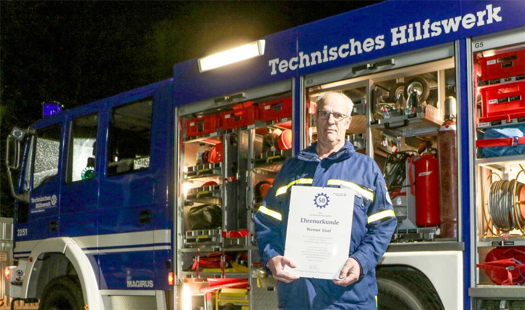 Werner Eisel engagiert sich seit 50 Jahren im Technischen Hilfswerk Mühlacker und hat in dieser Zeit schon viel gesehen und erlebt. Foto: Deeg