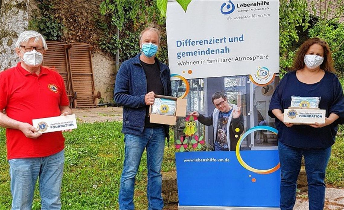 Lions-Hilfswerk spendet Masken für Lebenshilfe
