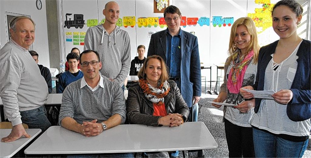 Werner Hofmann (v.li.), Dr. Predrag Gerstmair, Philipp Schetter, Karina Lang, Jürgen Gorenflo, Antonia Haug und Picabo Dewes.Foto: Stahlfeld