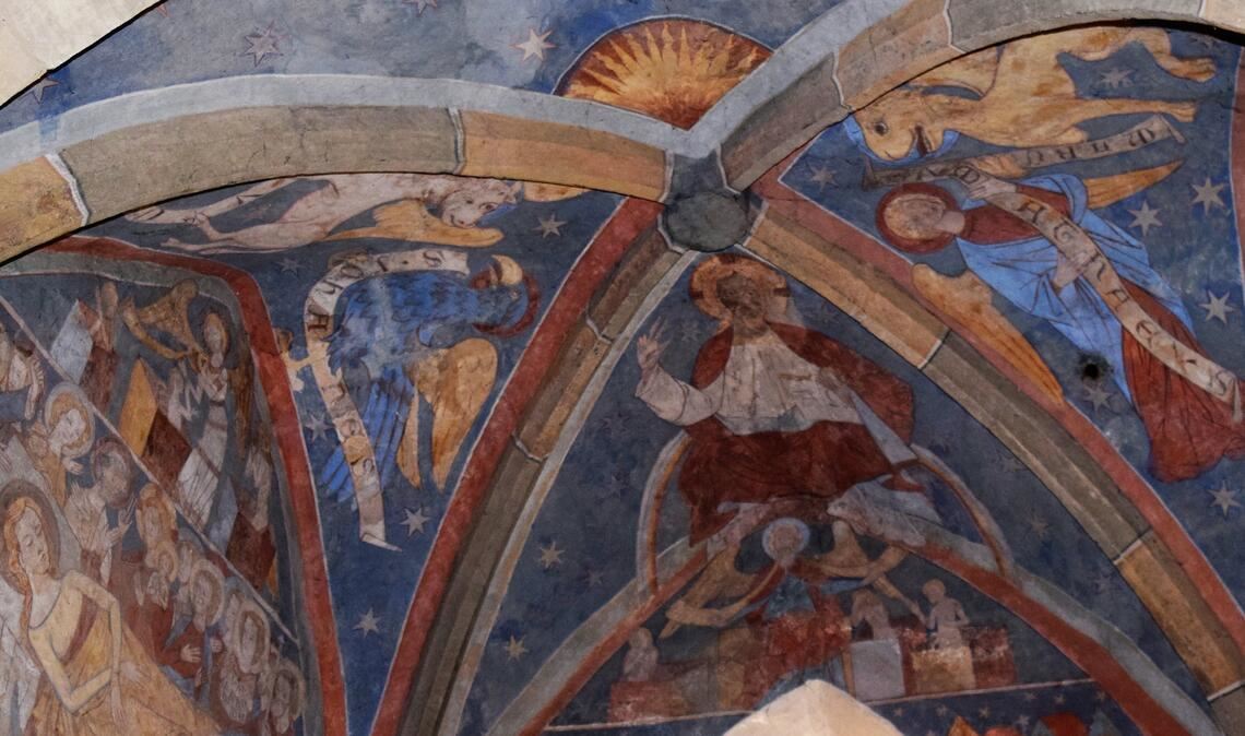 Wertvolle Malereien in der Schützinger Kirche. Foto: Ev. Kirchengemeinde Illingen-Schützingen