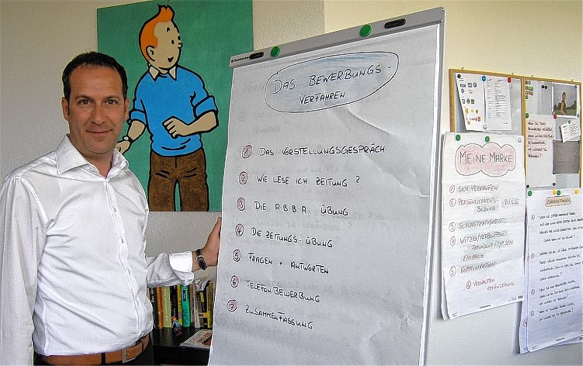 Wie bewerbe ich mich richtig? Experte Oliver Stiess gibt Tipps. Seine Klientel kommt aus ganz Deutschland und der Schweiz. Foto: Sadler