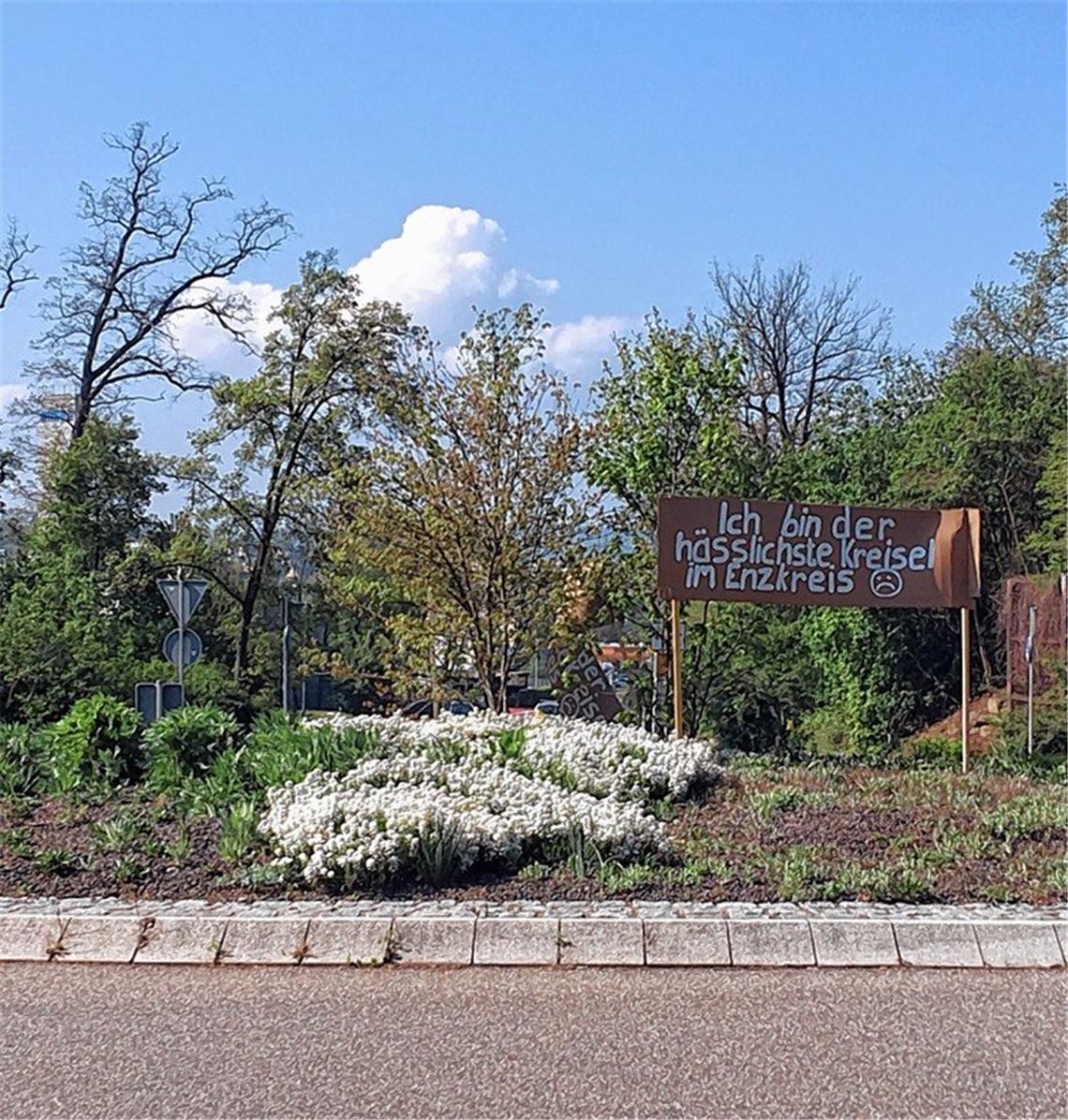 Windpark und Schlaglochblumen