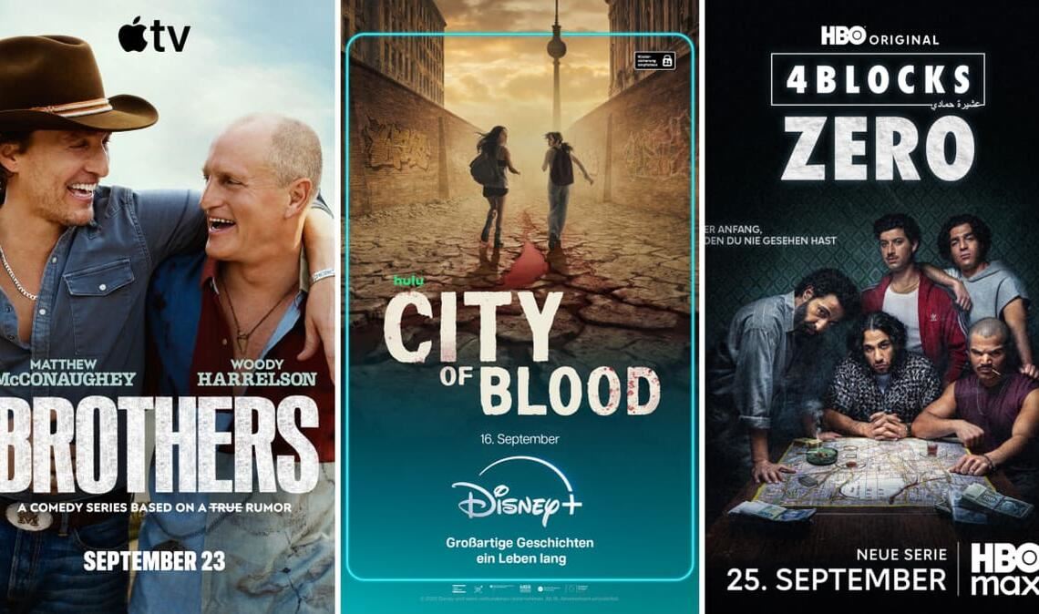 Wie wär’s zum Beispiel mit „Brothers“, „City of Blood" oder „4 Blocks Zero“? Unsere Streamingtipps für den Monat September 2026.