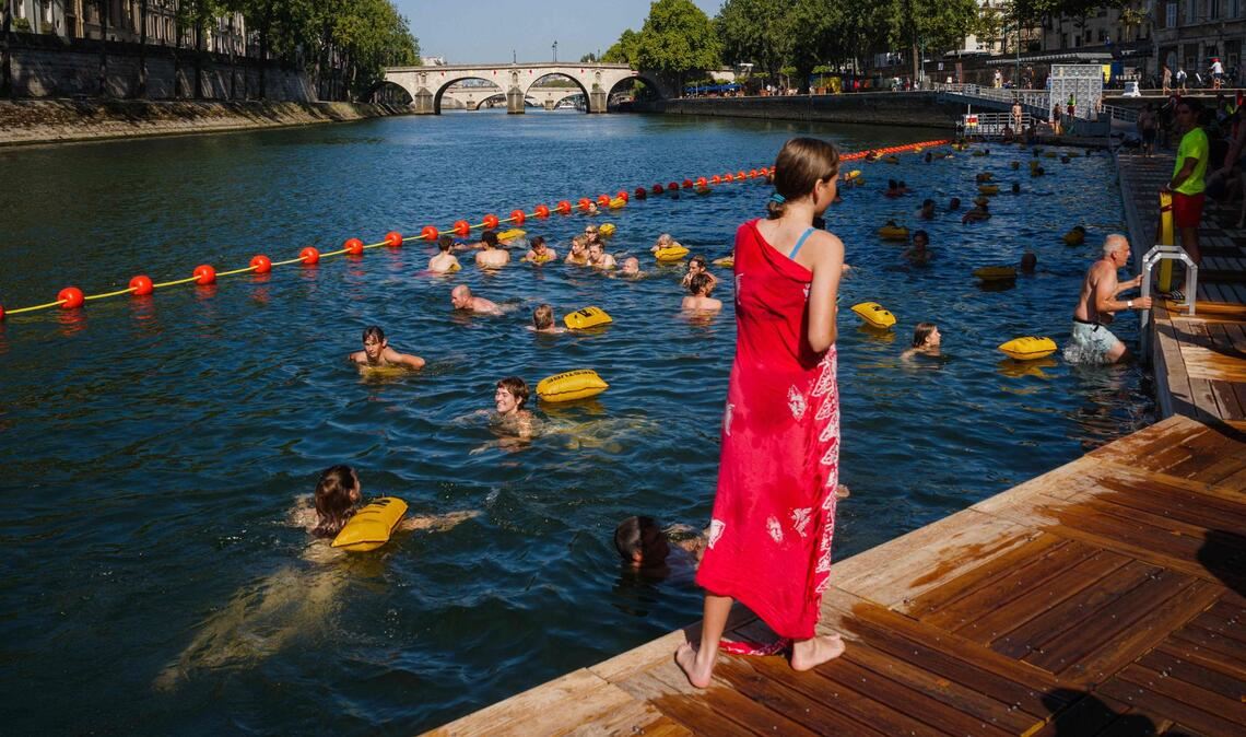 Freibäder in der Seine in Paris sind Riesenerfolg Wieder in der Seine schwimmen zu können, war ein lange gehegter Wunsch der Menschen in Paris (Archivbild).