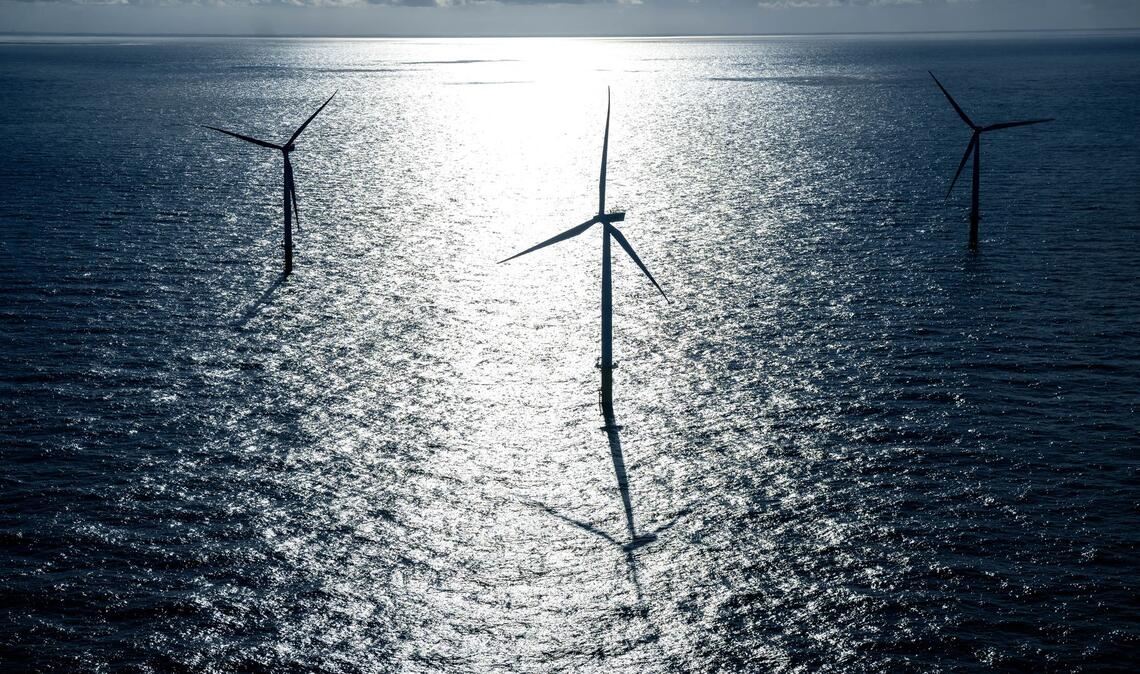 Studie: Windparks könnten chemische Stoffe ins Meer abgeben Windkraftanlagen stehen in der Nordsee. (Illustration)