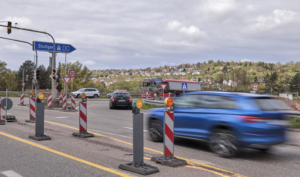 Wird im Laufe der Nacht gesperrt: Die Autobahn-Anschlussstelle Pforzheim-Ost in Richtung Stuttgart. Foto: Keller