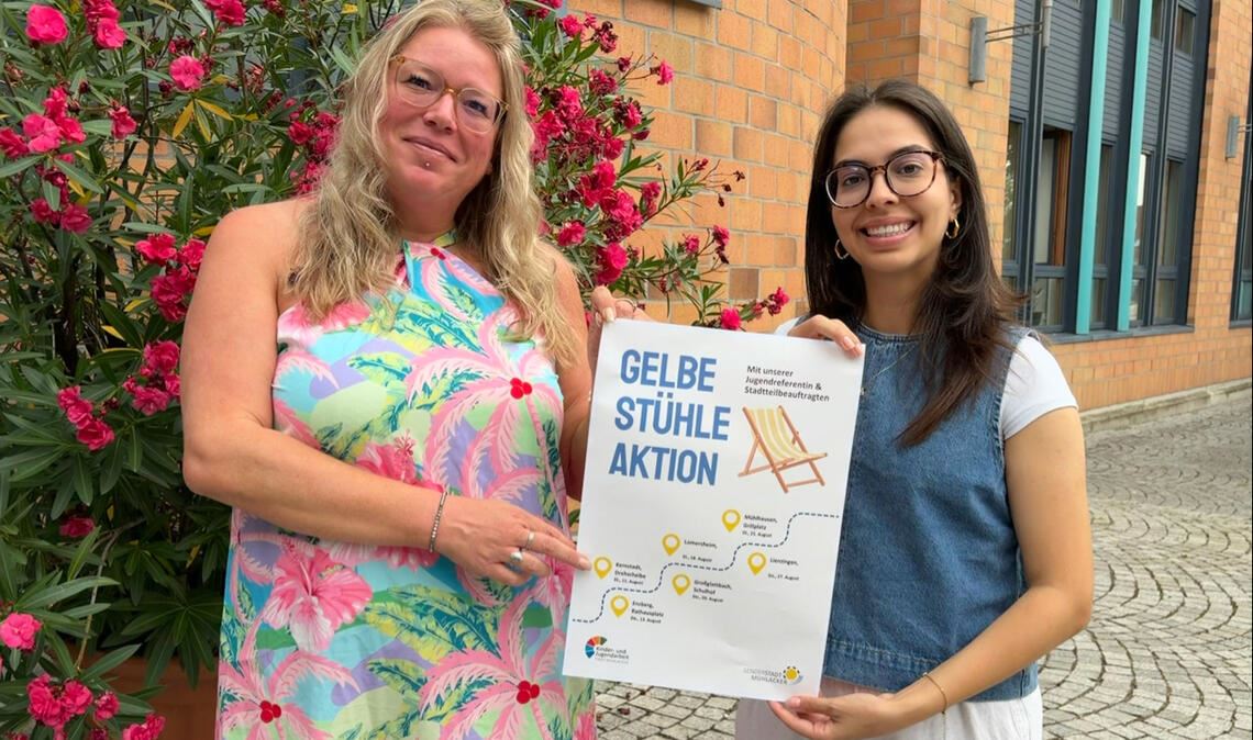 Wollen wissen, was die Jugendlichen in Mühlacker bewegt: die Stadtjugendreferentin Nathalie Pavan (li.) und die Stadtteilbeauftragte Sara Cevik. Foto: Stadt Mühlacker