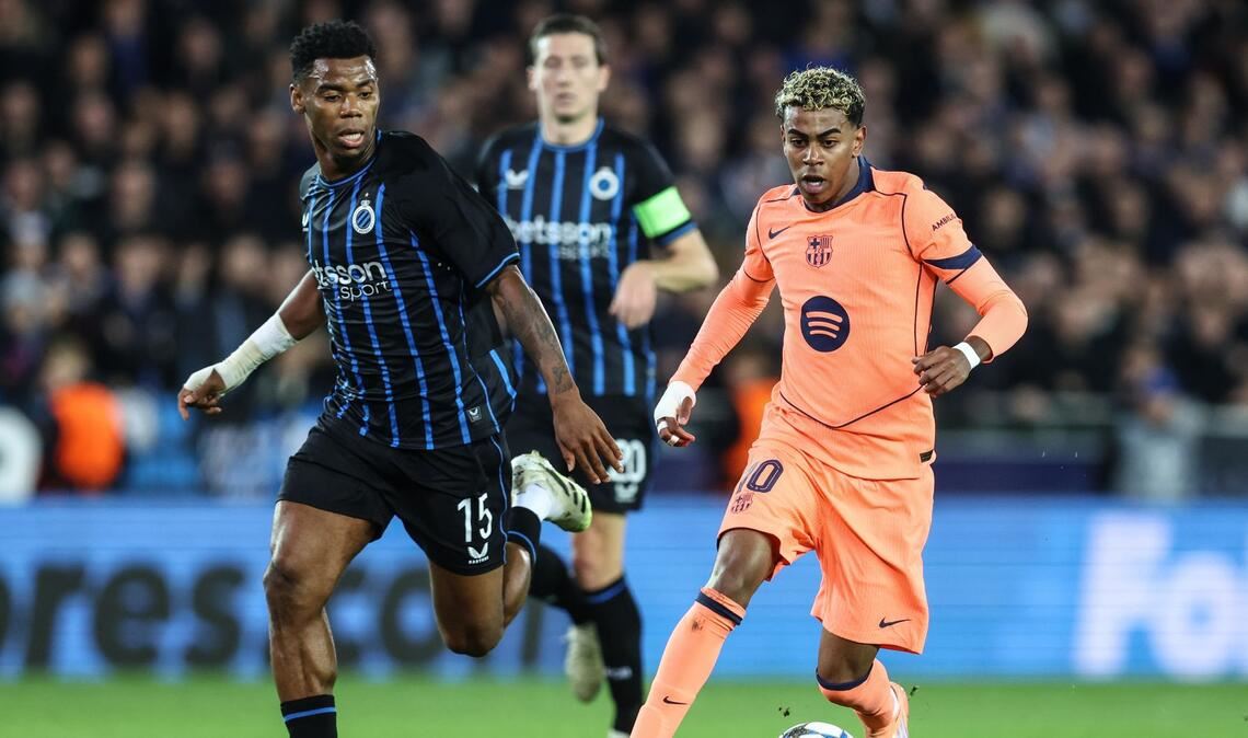 Yamal (rechts) rettete Barcelona einen Punkt in Brügge.