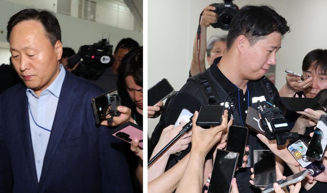 Yeo Myeong Gu (links), Leiter der Abteilung für Gerätelösungen von Samsung Electronics Co., und Choi Seung Ho, Leiter der größten Gewerkschaft von Samsung Electronics, konnten trotz mehrerer Verhandlungsrunden bislang keine Kompromisslösung finden.
