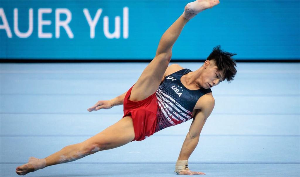 Yul Moldauer aus den USA bei der WM 2023 i Antwerpen.