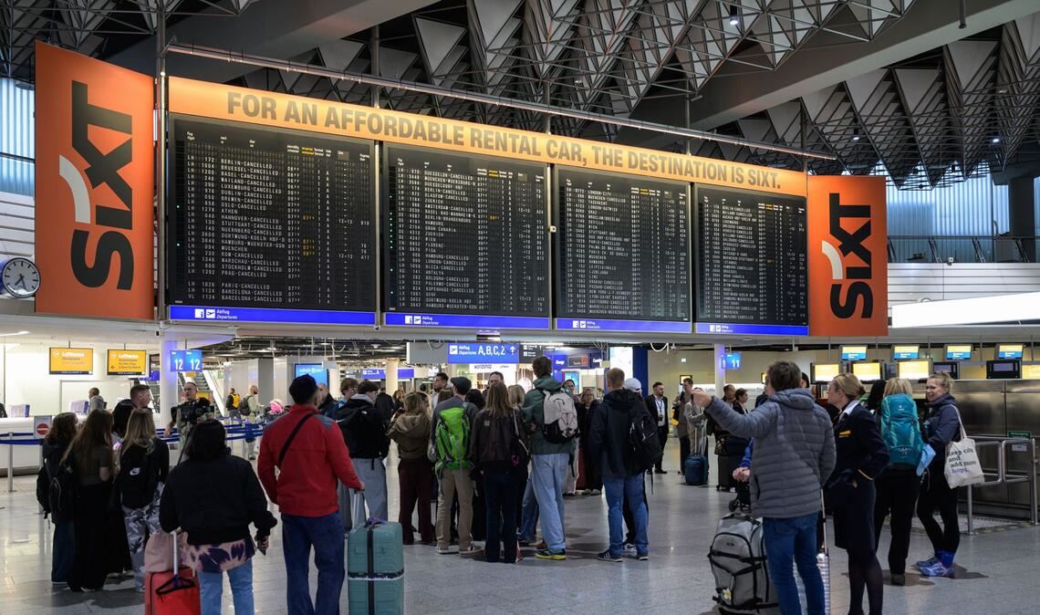 Zahlreiche Flugausfälle in Frankfurt.