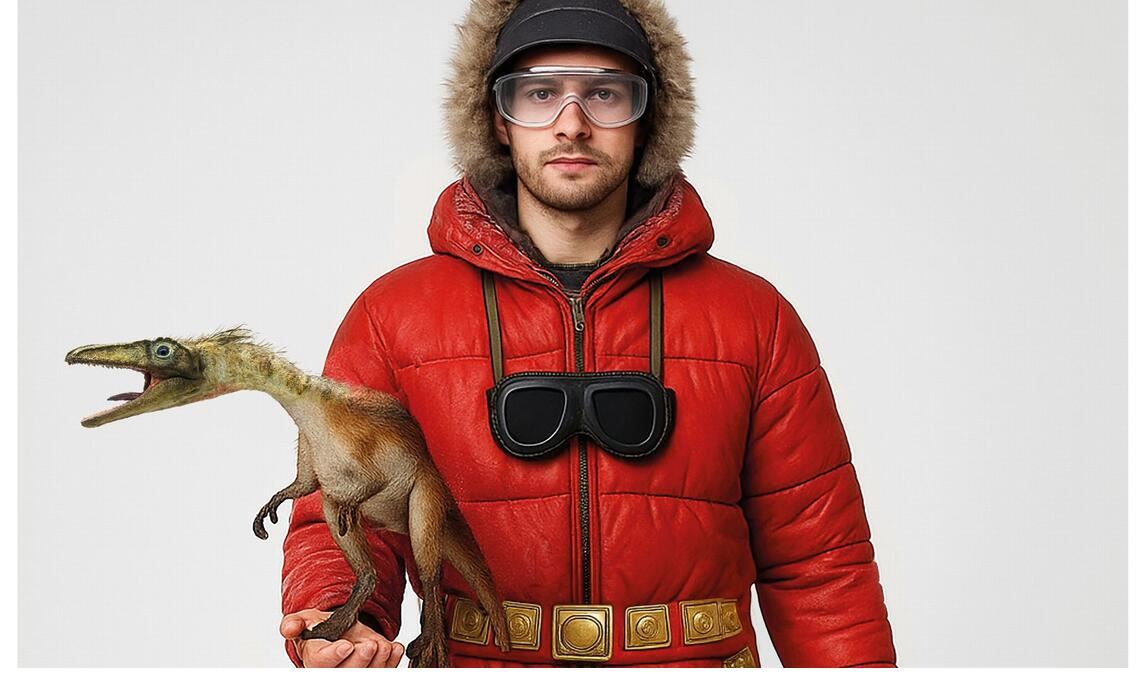 „Zeitreisender“: KI-generierte Illustration, erstellt mit ChatGPT (OpenAI), 2025