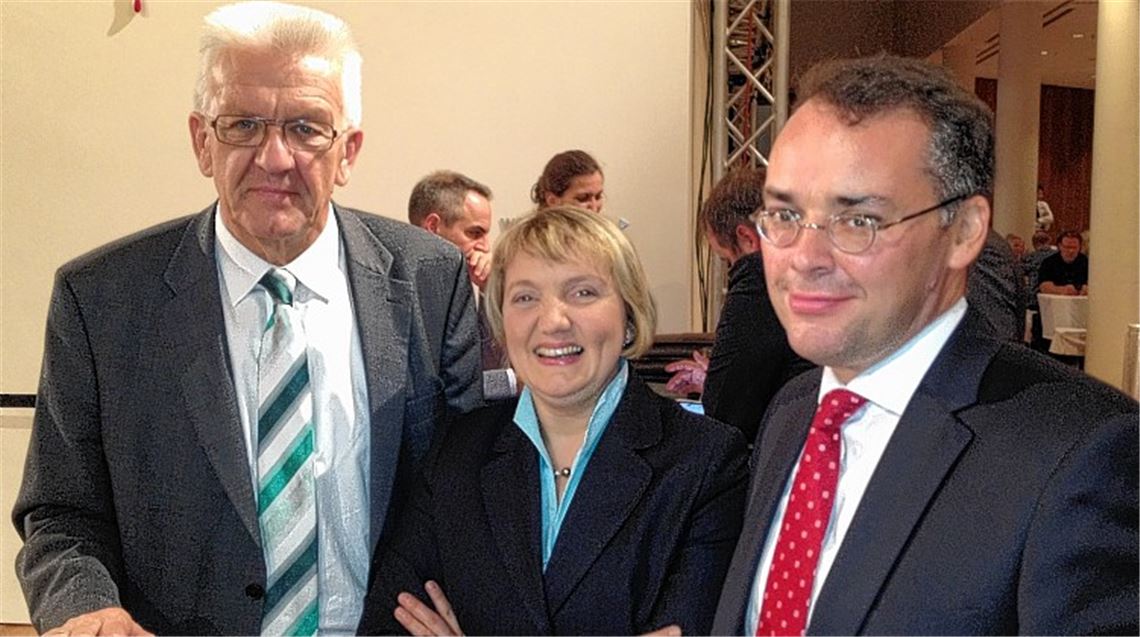 Zu Gast in Berlin: Katja Mast mit Ministerpräsident Kretschmann und Minister Friedrich.