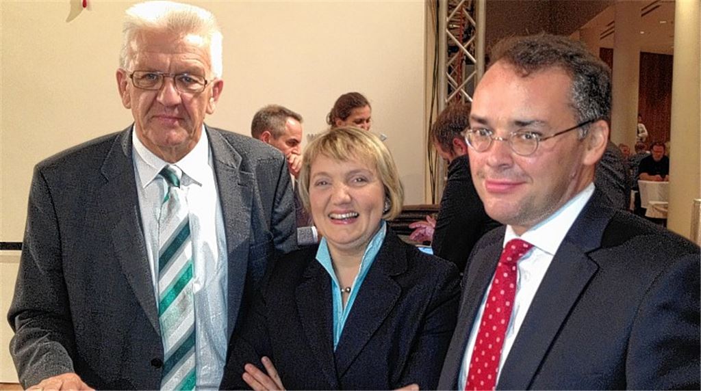 Zu Gast in Berlin: Katja Mast mit Ministerpräsident Kretschmann und Minister Friedrich.