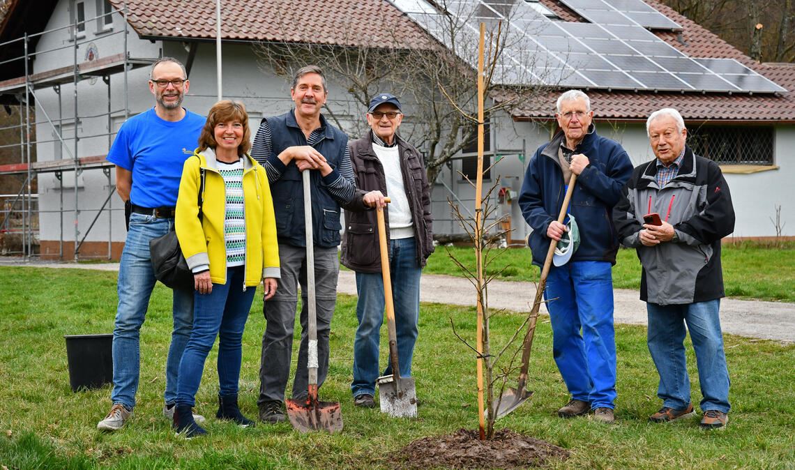 Zum 100-jährigen Bestehen der Naturfreunde Ötisheim wird nachträglich ein geschenkter Baum gepflanzt. Foto: privat