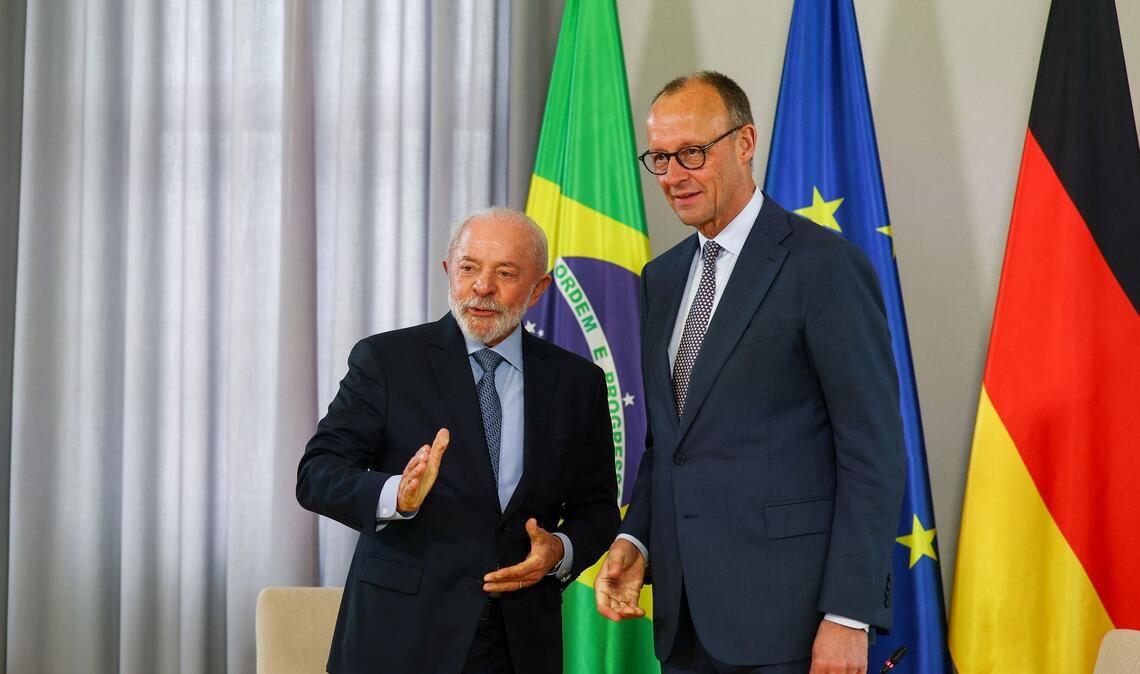 Zum Auftakt des Deutschlandbesuchs Lulas gab es ein Gespräch mit Merz unter vier Augen