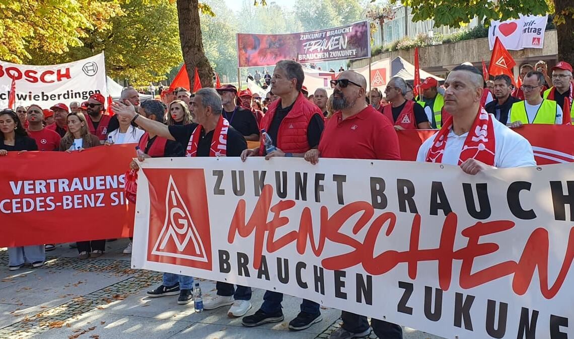 Zur ersten Verhandlungsrunde in Ludwigsburg hat die IG Metall noch großen Protest organisiert – an diesem Dienstag soll es am Verhandlungsort in Kornwestheim ruhig bleiben.