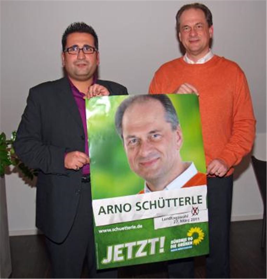 Zuversichtlich blicken Arno Schütterle (re.) und Emre Nazli, geschäftsführendes Vorstandsmitglied des Kreisverbands, auf die Wahl voraus. Foto: Filitz