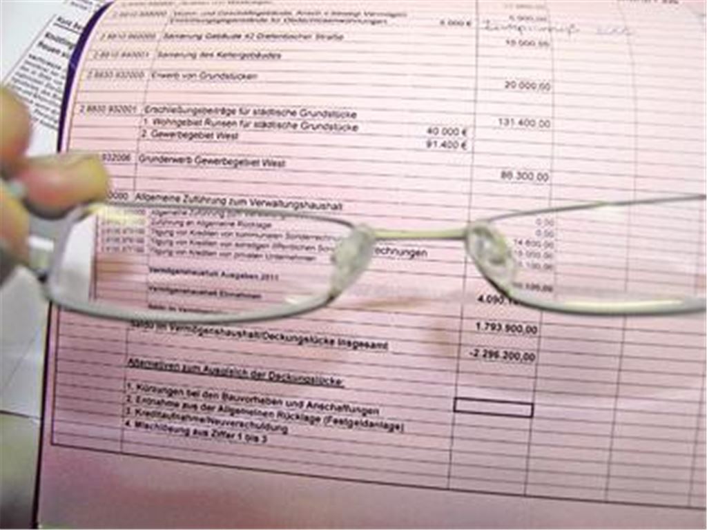 Zwar sehen die Stadträte die Zahlen nicht durch die rosarote Brille, doch immerhin präsentiert sich ihnen der Vermögenshaushalt auf rosafarbenem Papier. 
Foto: Becker