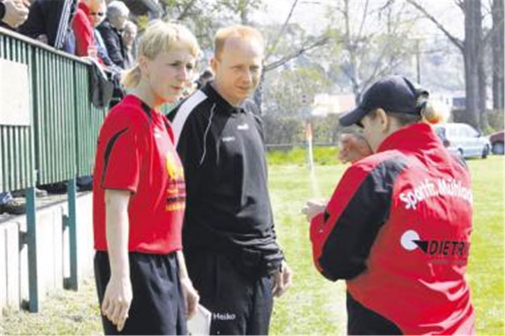 Zwei Sportfreunde vor dem Abschied: Kerstin Lotsch und Heiko Fröhle.
Foto: Eigner
