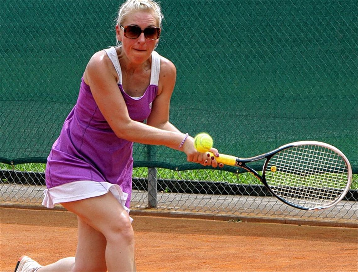 Zwei Stunden Tennis bei Backofen-Bedingungen: Daniela Steudle. Foto: Eigner
